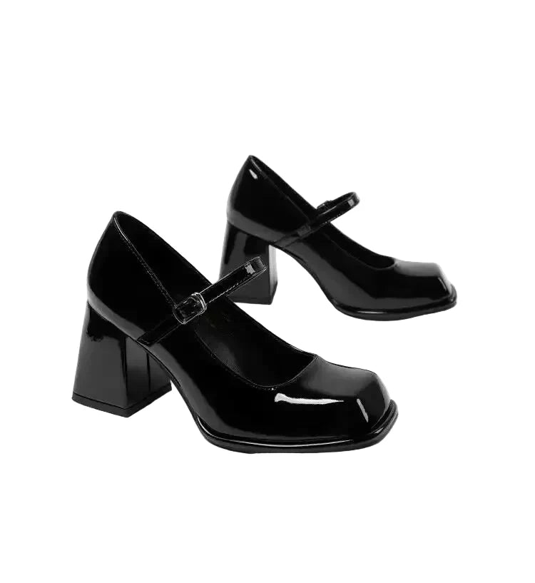 Vintage Black Buckle Women's Sandals
