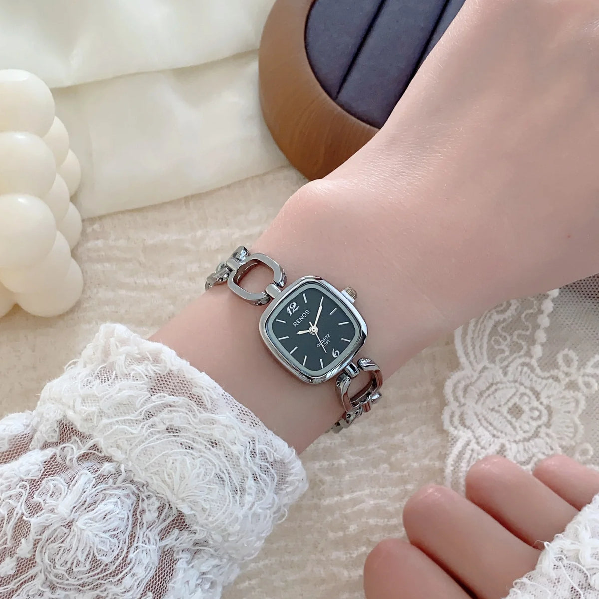 Silver Square Bracelet Watch