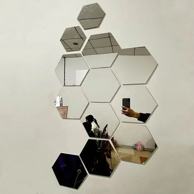 Hexagon 3D Mirror Wall Sticker