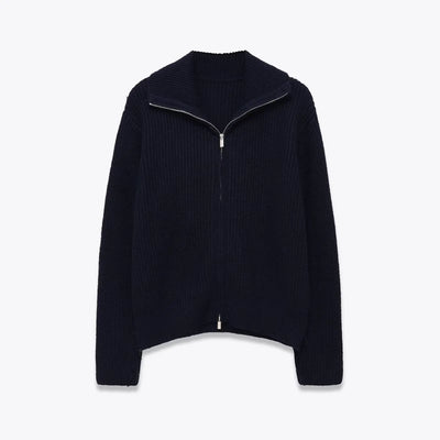 Minimal Winter Zip Up Cardigan