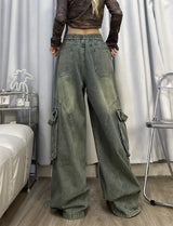 Straight Leg Multi-Pocket Cargo Jeans