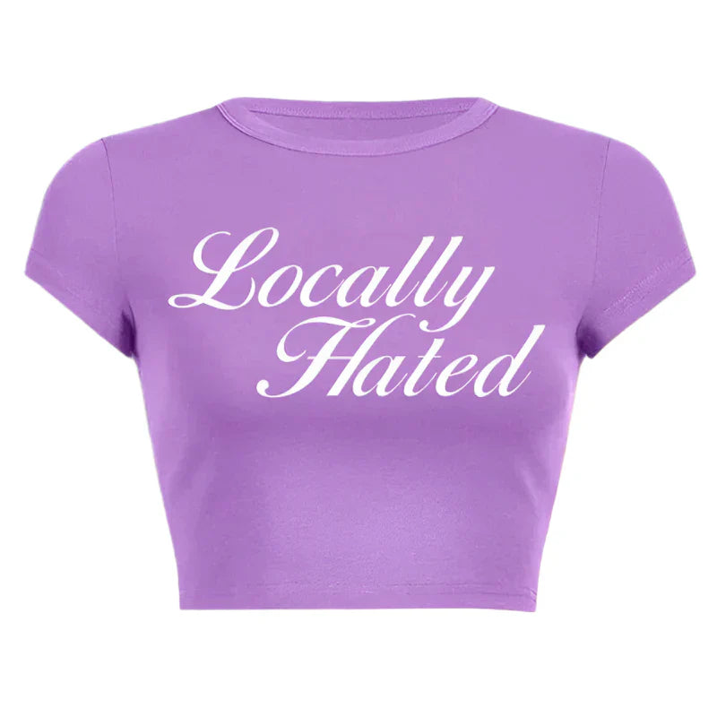 Y2K Locally Hated Crop Top