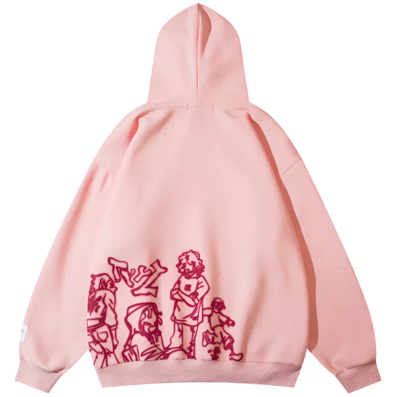 Youth Life Cartoon Print Hoodie