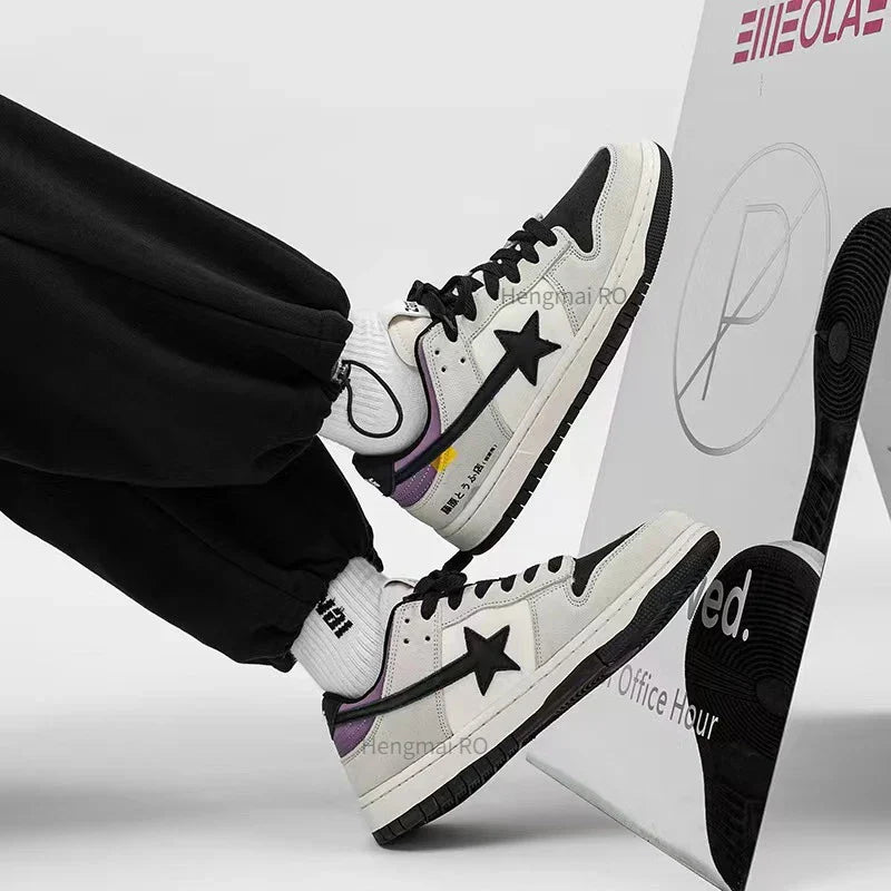 School Retro Multicolor Star Sneakers for Couples