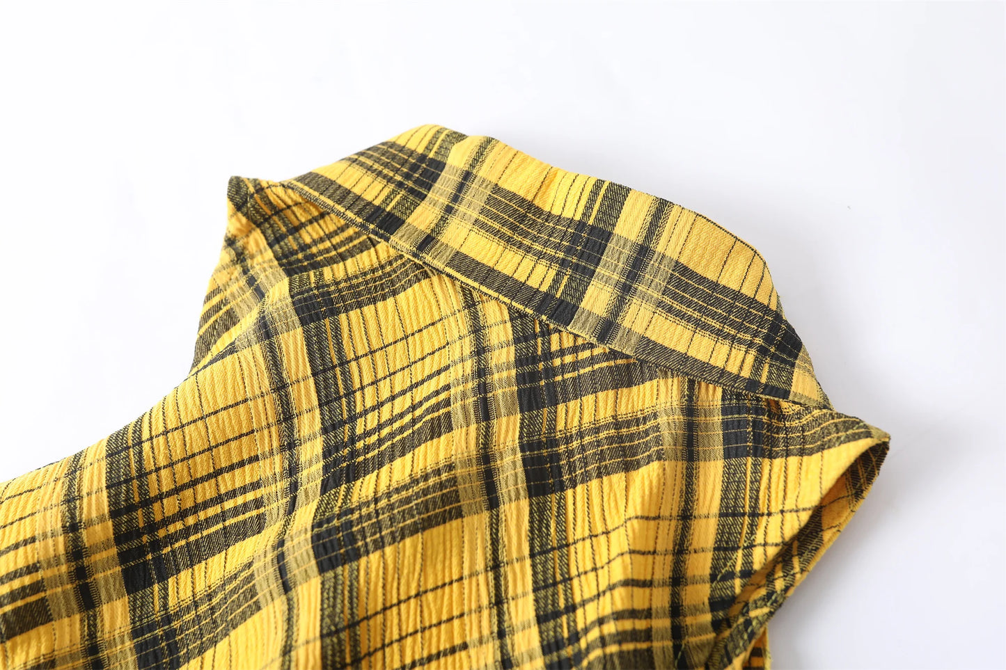 Japanese Y2k Plaid Yellow Tank Top
