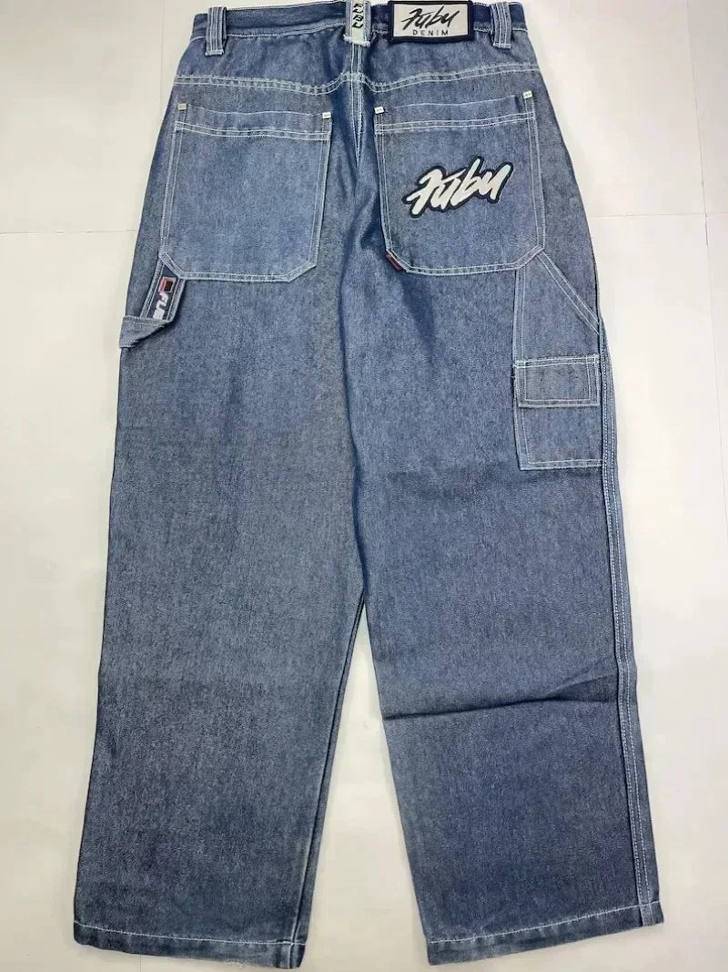 Cartoon Embroidery Vintage Jeans