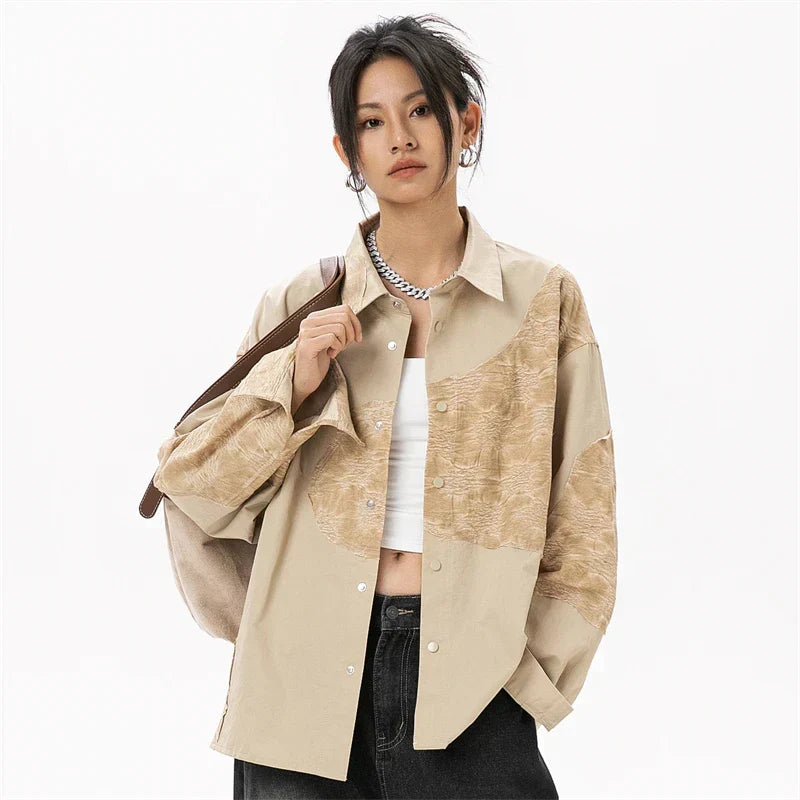 Camisa Blusa Patchwork Estilo Y2K