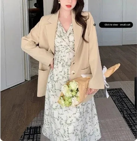 Green Floral V-neck Chiffon Midi Dress