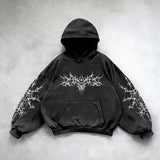 Sudadera con capucha grande lavada negra estilo gótico revival