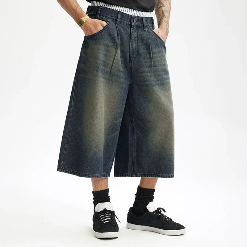 Faux Two-Tone-Denim-Jorts