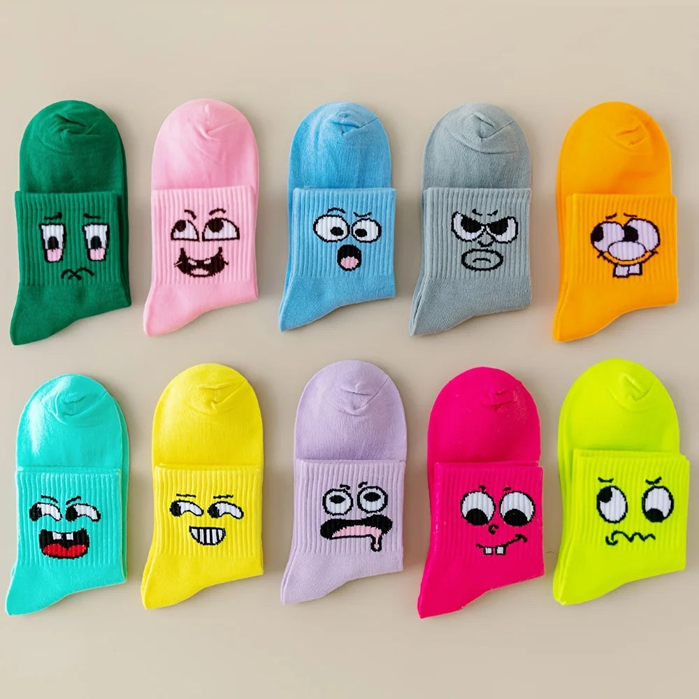 Cute Cartoon Face Socks