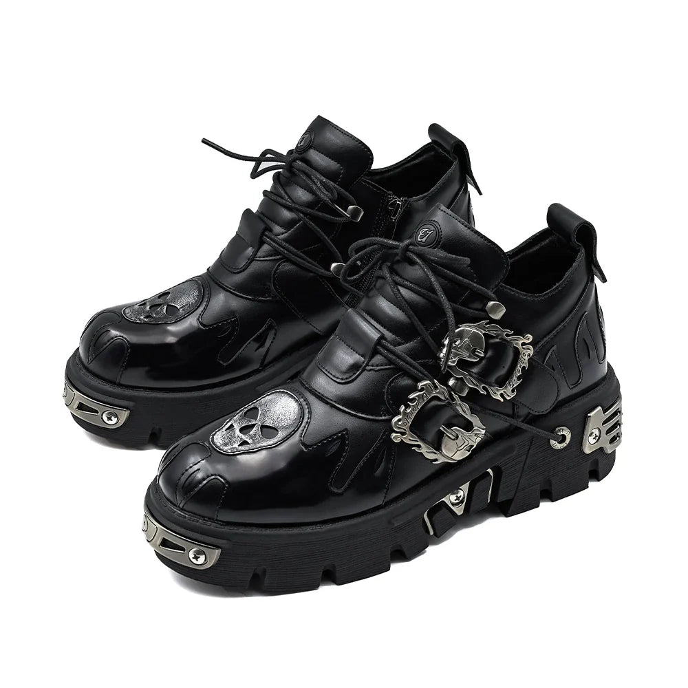 Vintage Dark Punk Lederschuhe