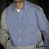 Loose Stripe Splice Long Sleeve Shirt