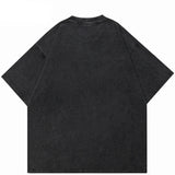 Washed Graffiti Printed Oversized T-Shirt