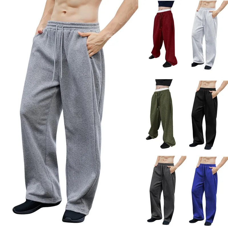 Solid Color Baggy Leags Sweatpants