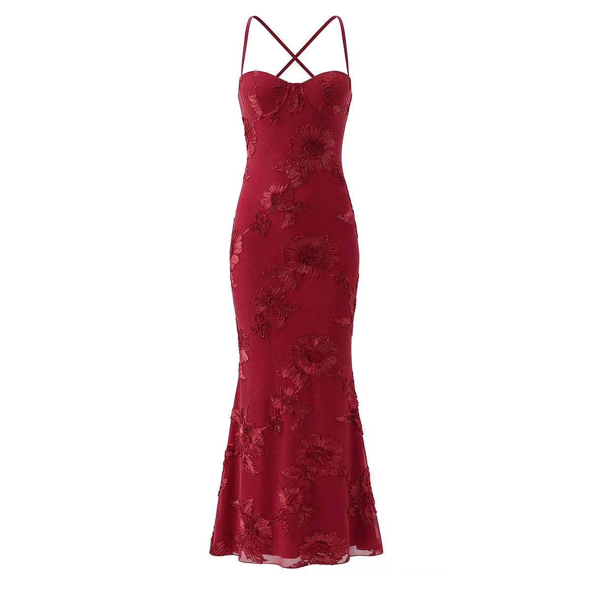 Sexy Lace Up Backless Mermaid Elegant Dress