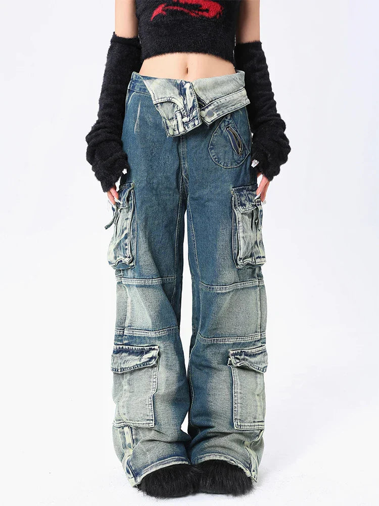 High Waist Cargo Jeans