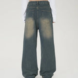 Solid Color Wide Leg Jeans