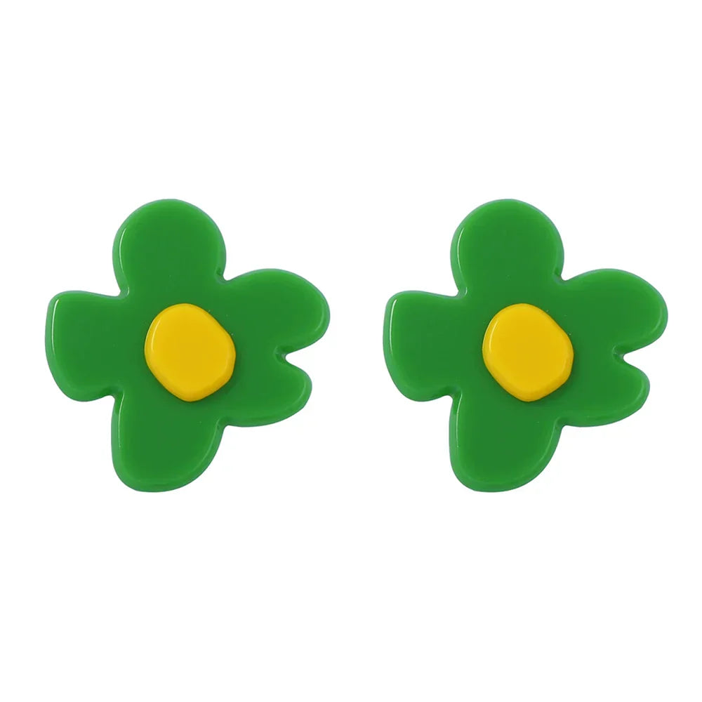 Pendientes vintage de flor acrílica