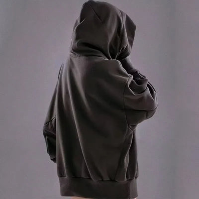 Ninja Bestickte Fleece Rollkragen Hoodies