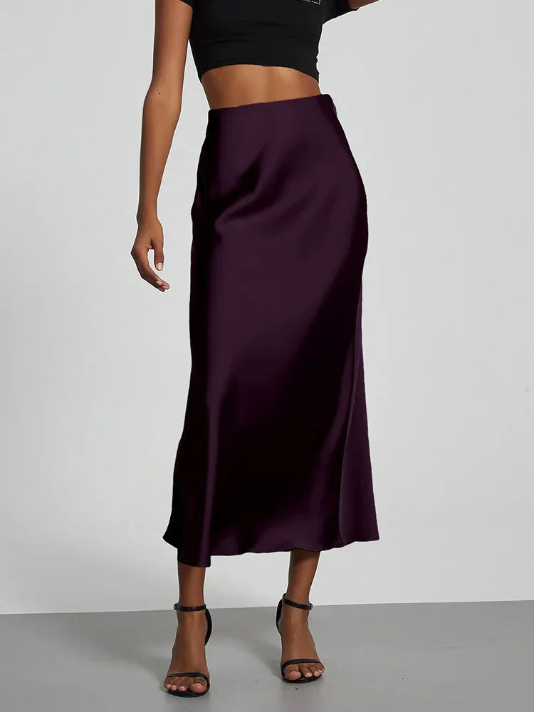 Y2K Chic High Waist Satin Party Skirt