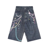 Rainbow Chain Print Jorts