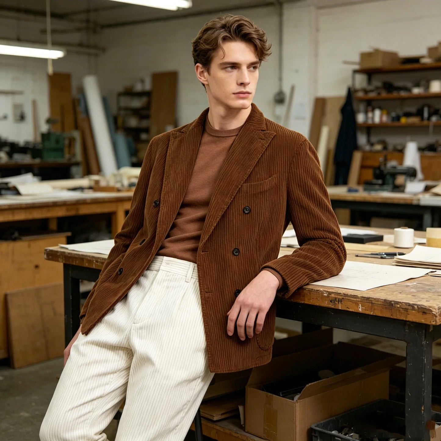 Men's Brown Corduroy Old Money Blazer