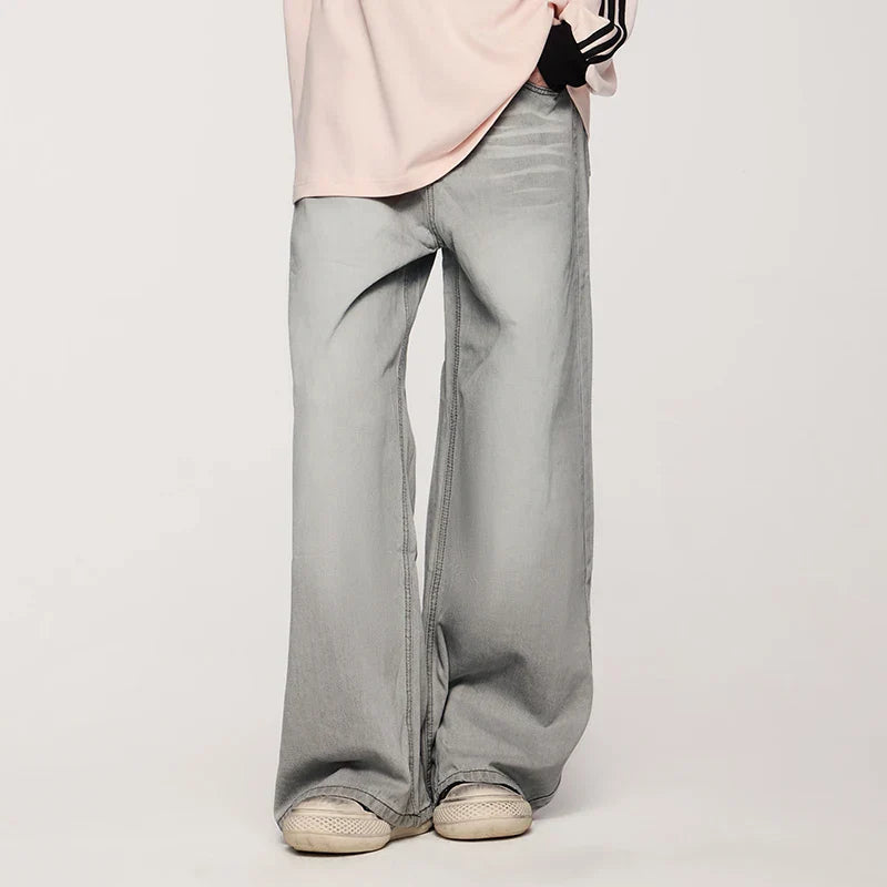Vintage Washed Straight Leg Jeans