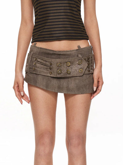 Low Waist Embroidered Women's Skirt