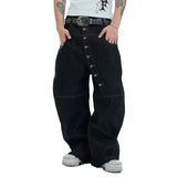Korean Curved Buckle Jeans