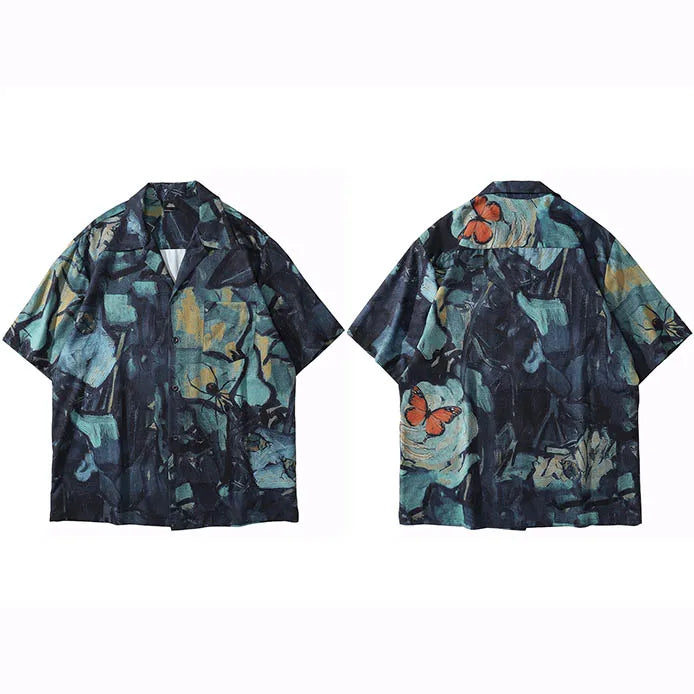 Butterfly Print Summer Beach Shirt