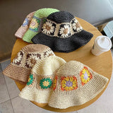 Sun Wide Brim Hand Woven Flowers