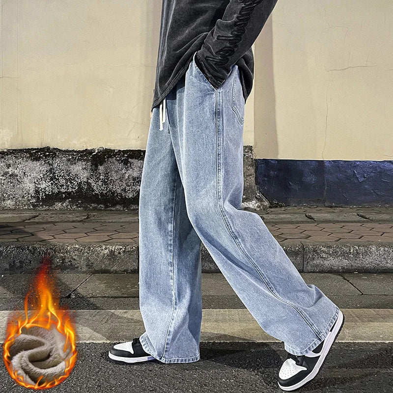 Gemütliche Winter-Fleece-Weite Jeans