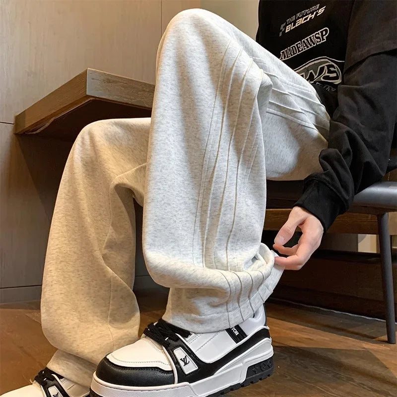 Straight Leg Stripped Drawstring Sweatpants