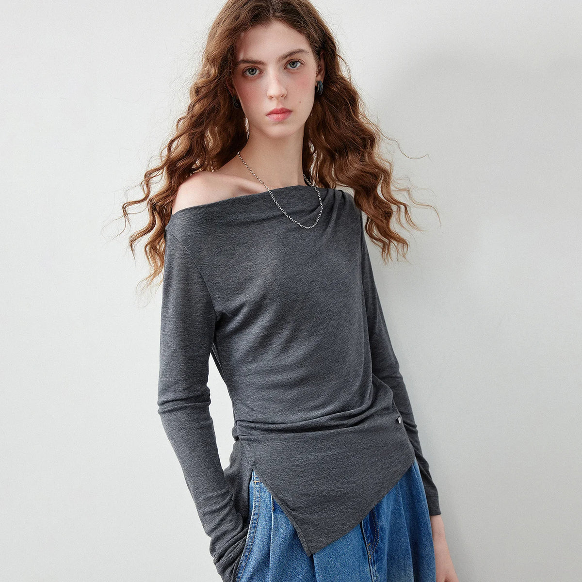 Ruched Off Shoulder Top