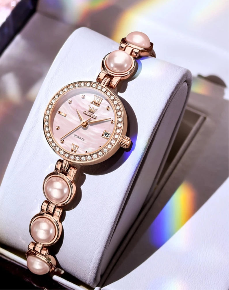 Pearl Zircon Bracelet Wristwatch