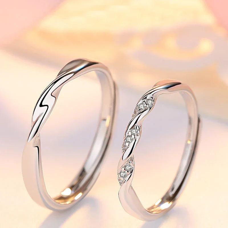 Vintage Shiny Sterling Couple Ring