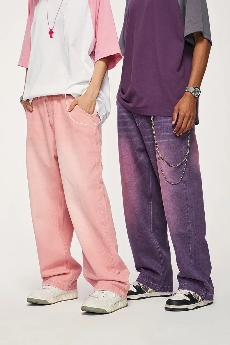 Rosa Hose mit geradem Bein für die High Street