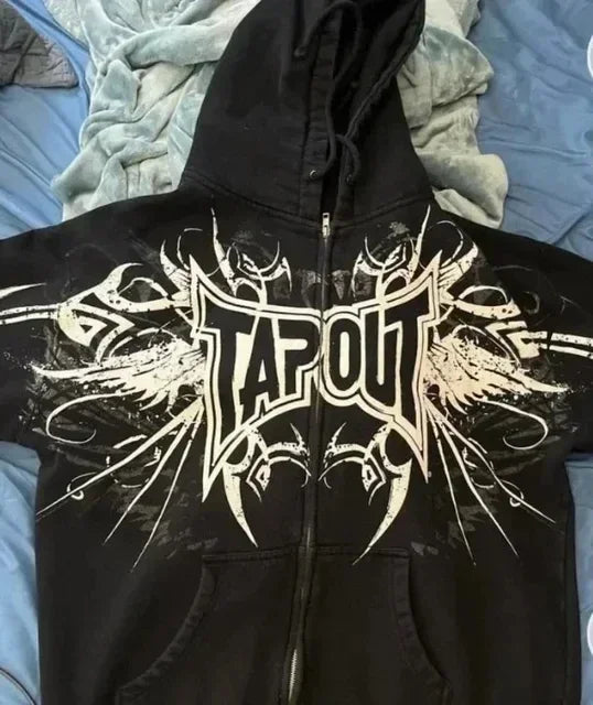 Retro Pigeon Graphic Print Hoodie