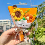 Ramo de flores de ganchillo vintage con flores de rosa