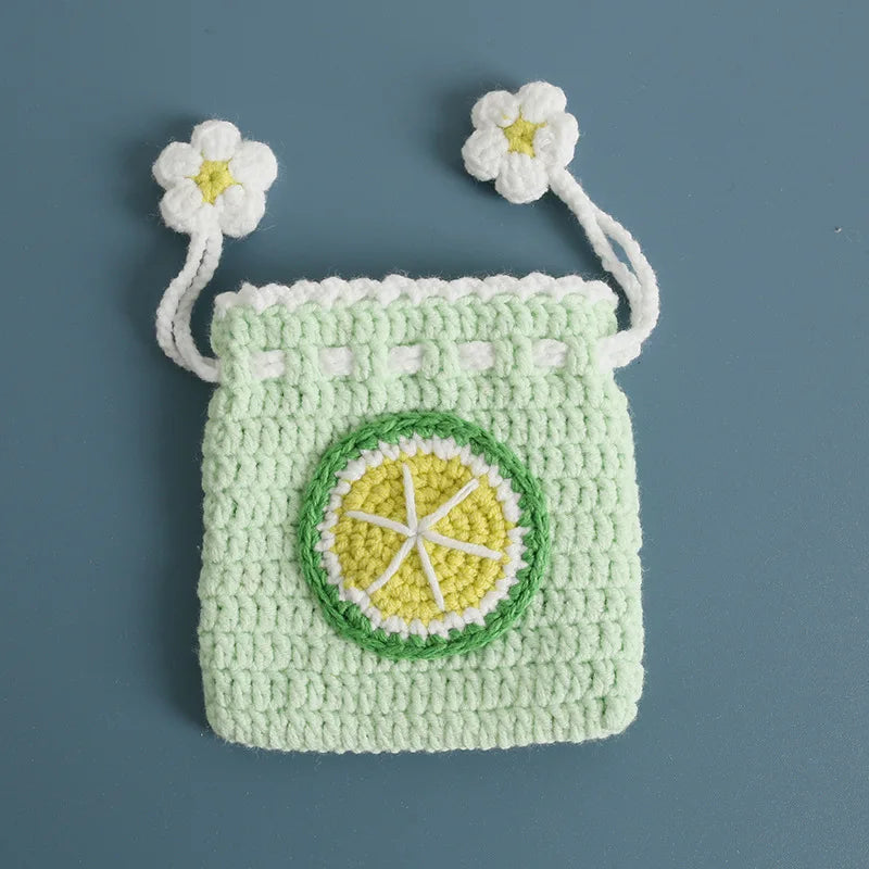 Kawaii Fruit Crochet Coin Wallet Mini Handwoven Bag