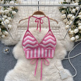 Handmade Knitted Sexy Halter Women Top Crochet