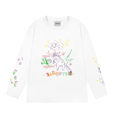 Hand Drawn Cat Sweatshirt