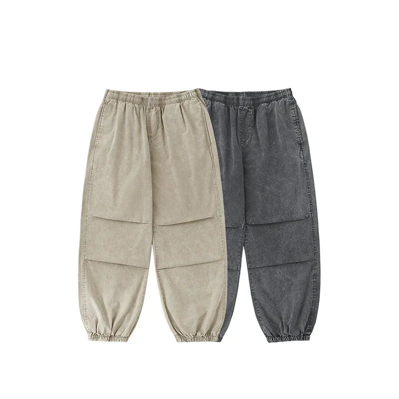 Washed Cargo Tapered Pants