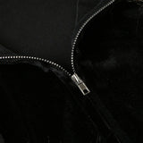 Gothic Soft Velvet Dark Zip-up Hoodie