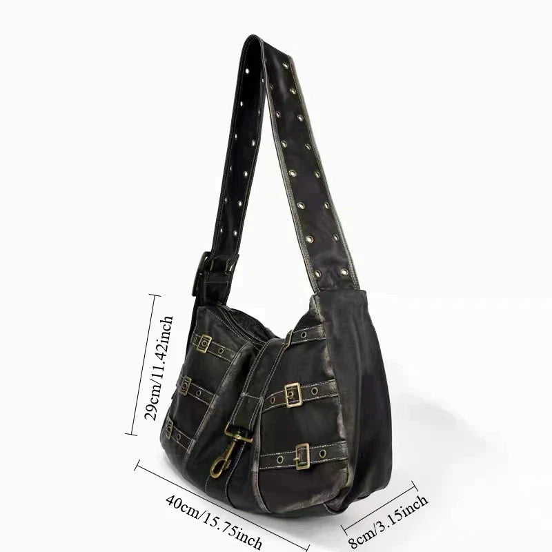 Y2K PU Leather Shoulder Bag