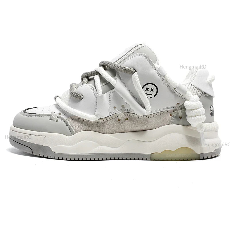 Retro Punk Canvas Leather School Sneakers