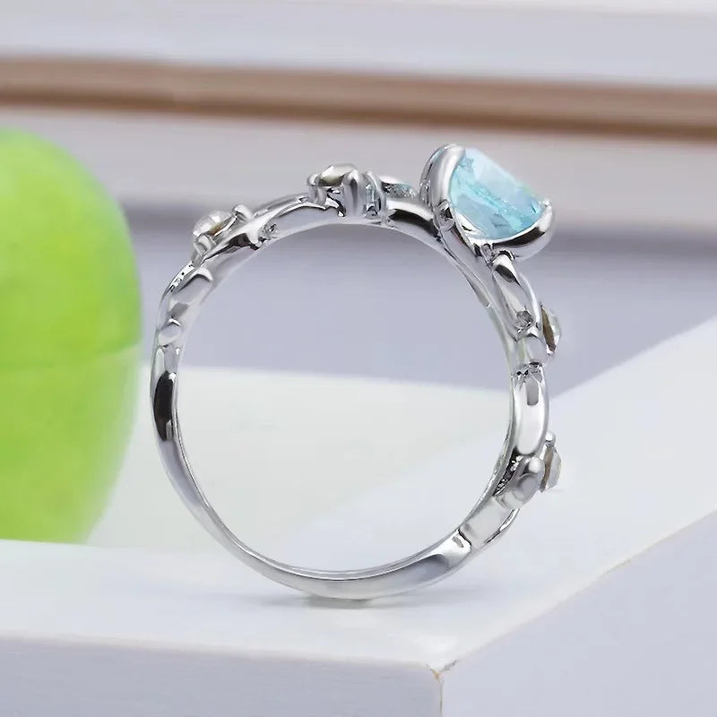 Shiny Blue Crystal Ring