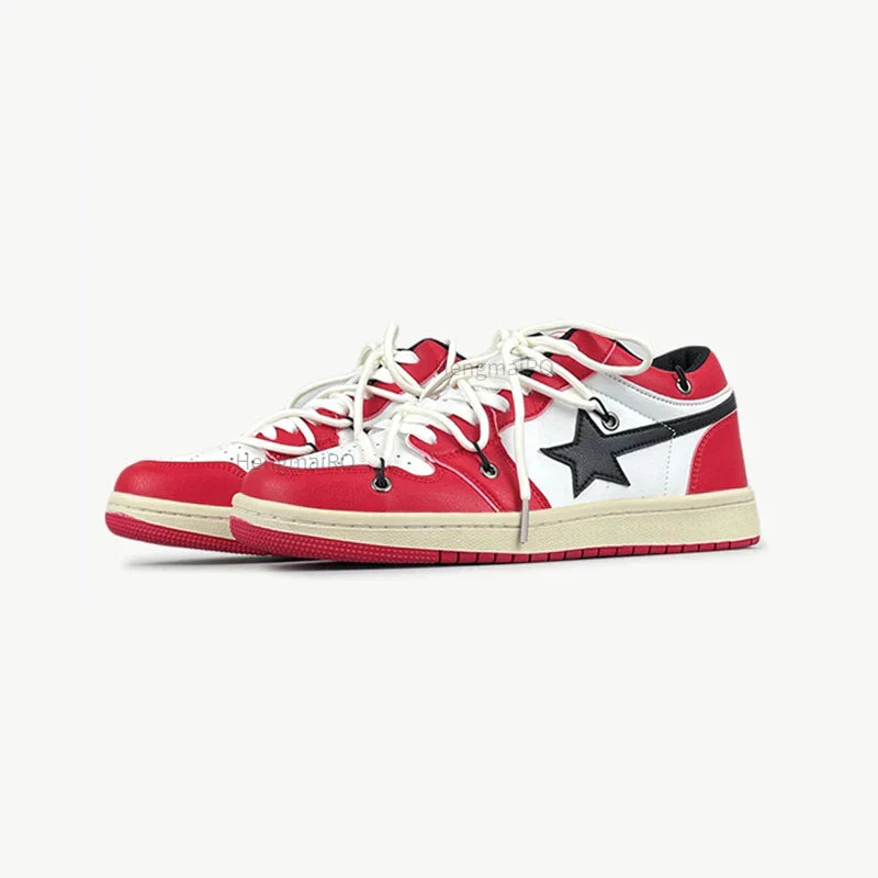 School Retro Multicolor Star Sneakers for Couples