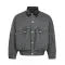 Cyberpunk Leather Collar Buttons Denim Jacket